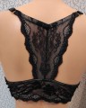 Biustonosz LEMAX Bridget push up z ozdobną koronką na plecach czarny
