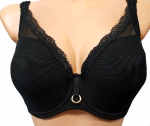 Biustonosz LEMAX Savannah usztywniany - spacer czarny koronka