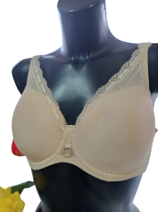 Biustonosz LEMAX Savannah usztywniany - spacer beżowy - długa koronka