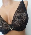 stanik usztywniany Lemax Aria  plunge z koronka czarny