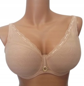 Biustonosz LEMAX Savannah usztywniany - spacer koronka ciemny beż 