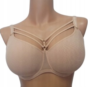 Biustonosz LEMAX Savannah usztywniany - spacer  paski ciemny beż  