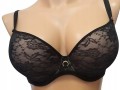 Biustonosz usztywniany Lemax Glamour plunge czarny