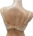 Biustonosz usztywniany LEMAX Princess plunge beżowy koronkowy tył
