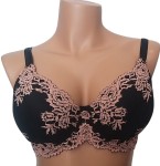 Biustonosz usztywniany koronkowy LEMAX Princess spacer czarny 