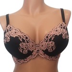 Biustonosz koronkowy usztywniany LEMAX Princess czarny plunge 