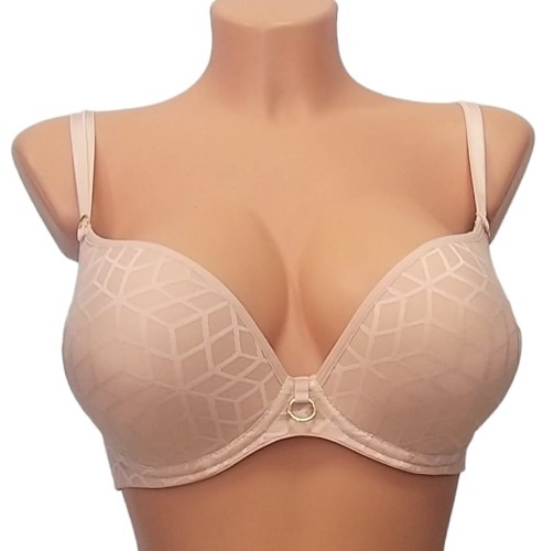 Biustonosz push up LEMAX Secret gładki beżowy