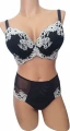 Biustonosz koronkowy LEMAX Princess plunge granatowy oraz majtki do kompletu.webp