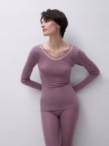 Merino koszulka damska 100% wełny merino termoaktywna CHANTELLE jagodowa 